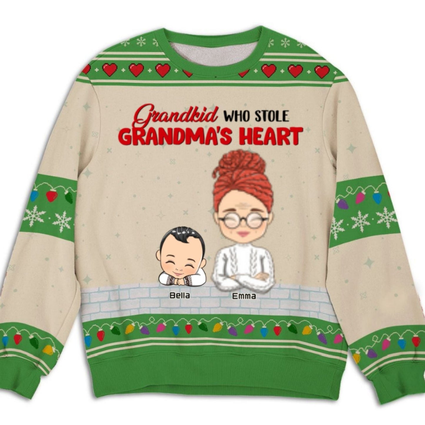 Lovely Grandkids Christmas - Personalized Custom All-Over-Print Sweatshirt