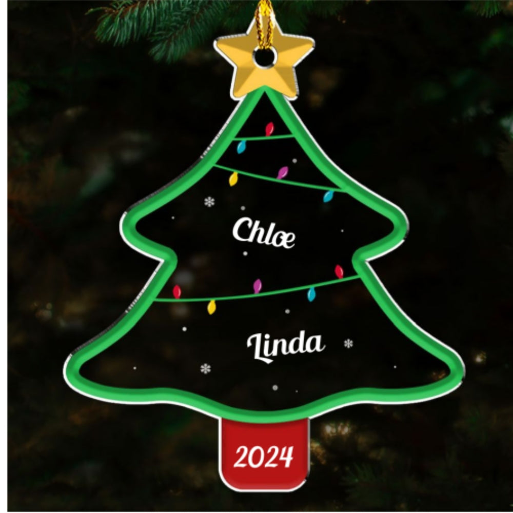 Family Christmas Tree - Personalized Custom Acrylic Ornament