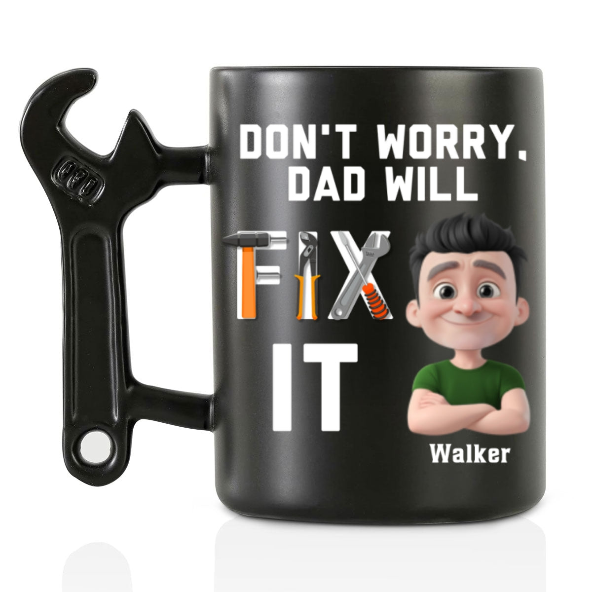Dad Will Fix It - Personalized Custom Wrench Handle Mug
