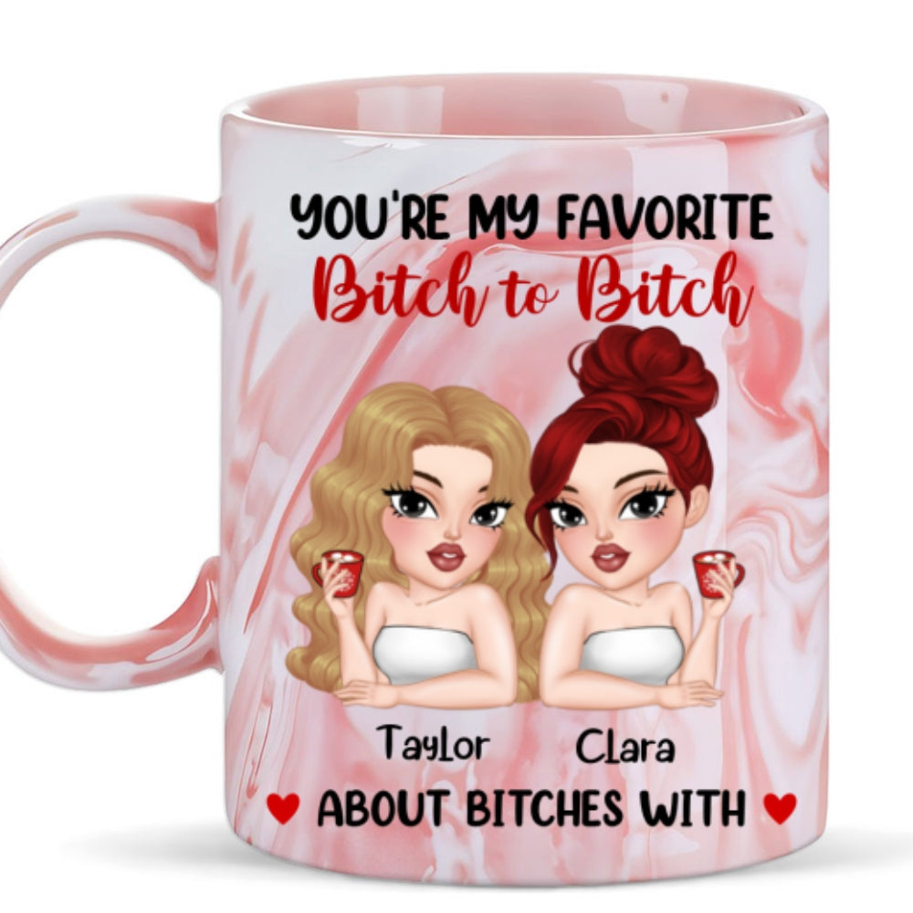 You Are My Go To Gossip Queen- Personalized Custom Pink Marble Mug