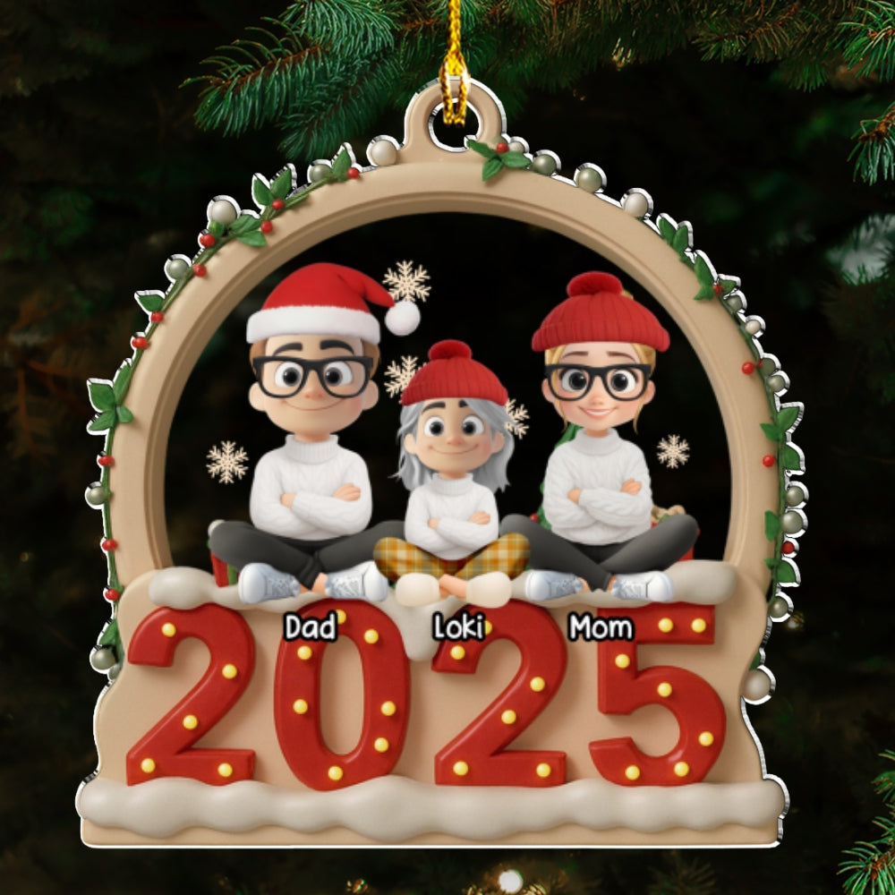 Our Christmas Together With Fur Babies - Personalized Custom Acrylic Ornament