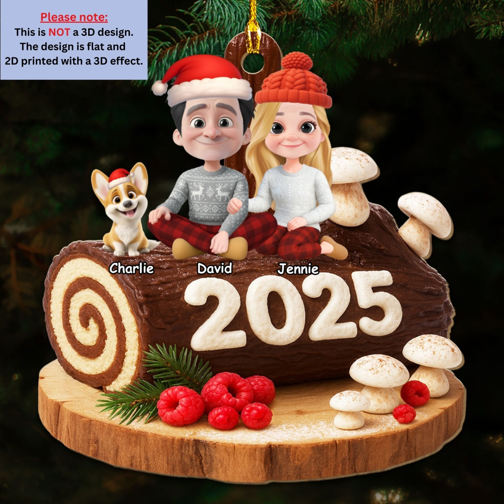 We And Our Dog Chocolate Cake - Personalized Custom Wood Ornament