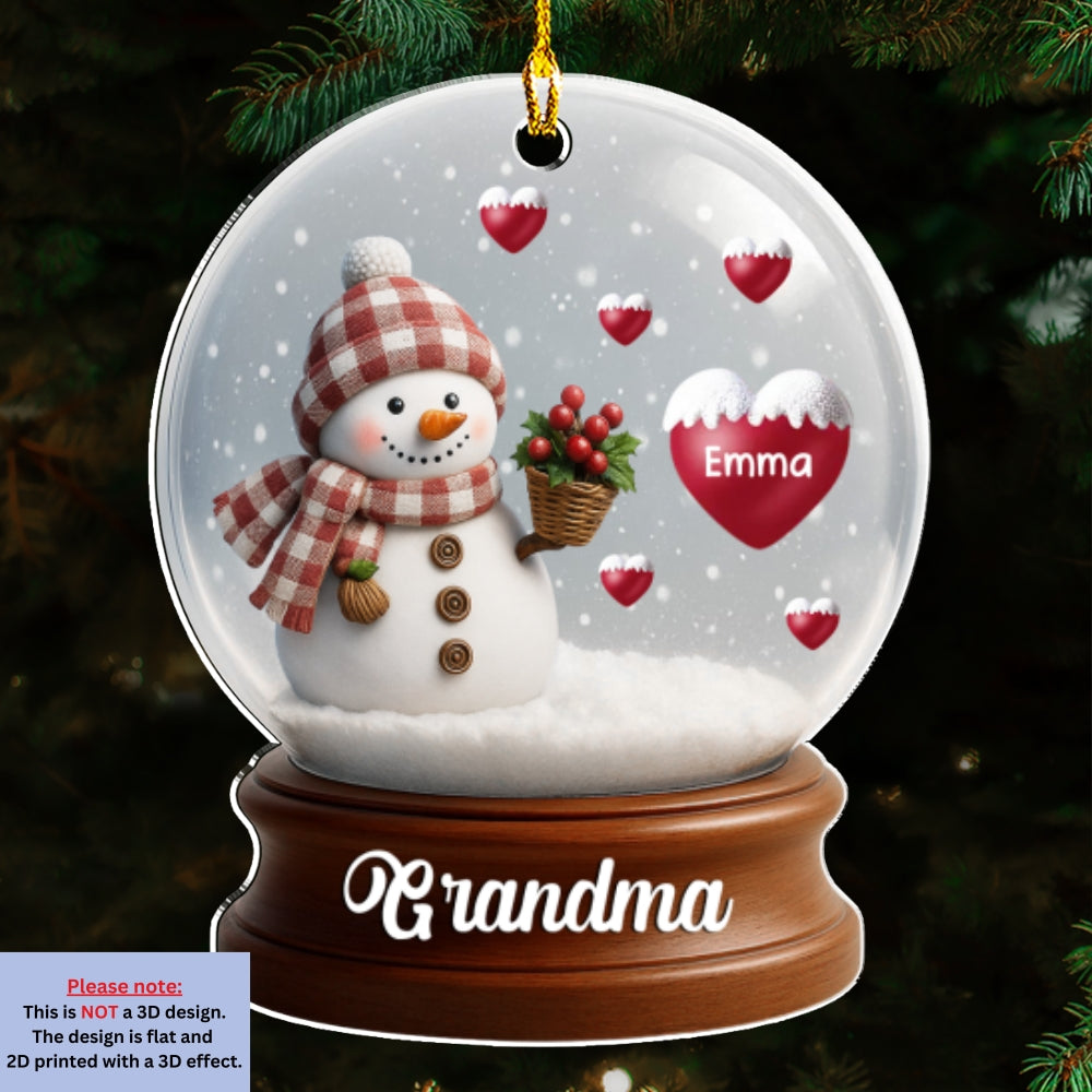 Snowman Of Love - Personalized Custom Acrylic Ornament