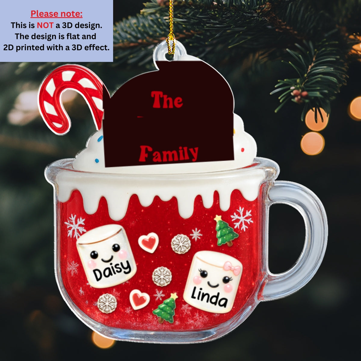 Cozy Cocoa Family - Personalized Custom Acrylic Ornament