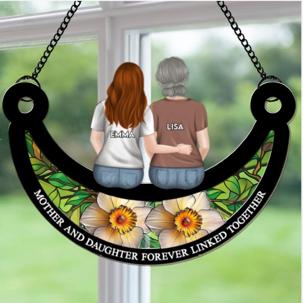 The Love Between Mom And Daughter - Personalized Custom Suncatcher