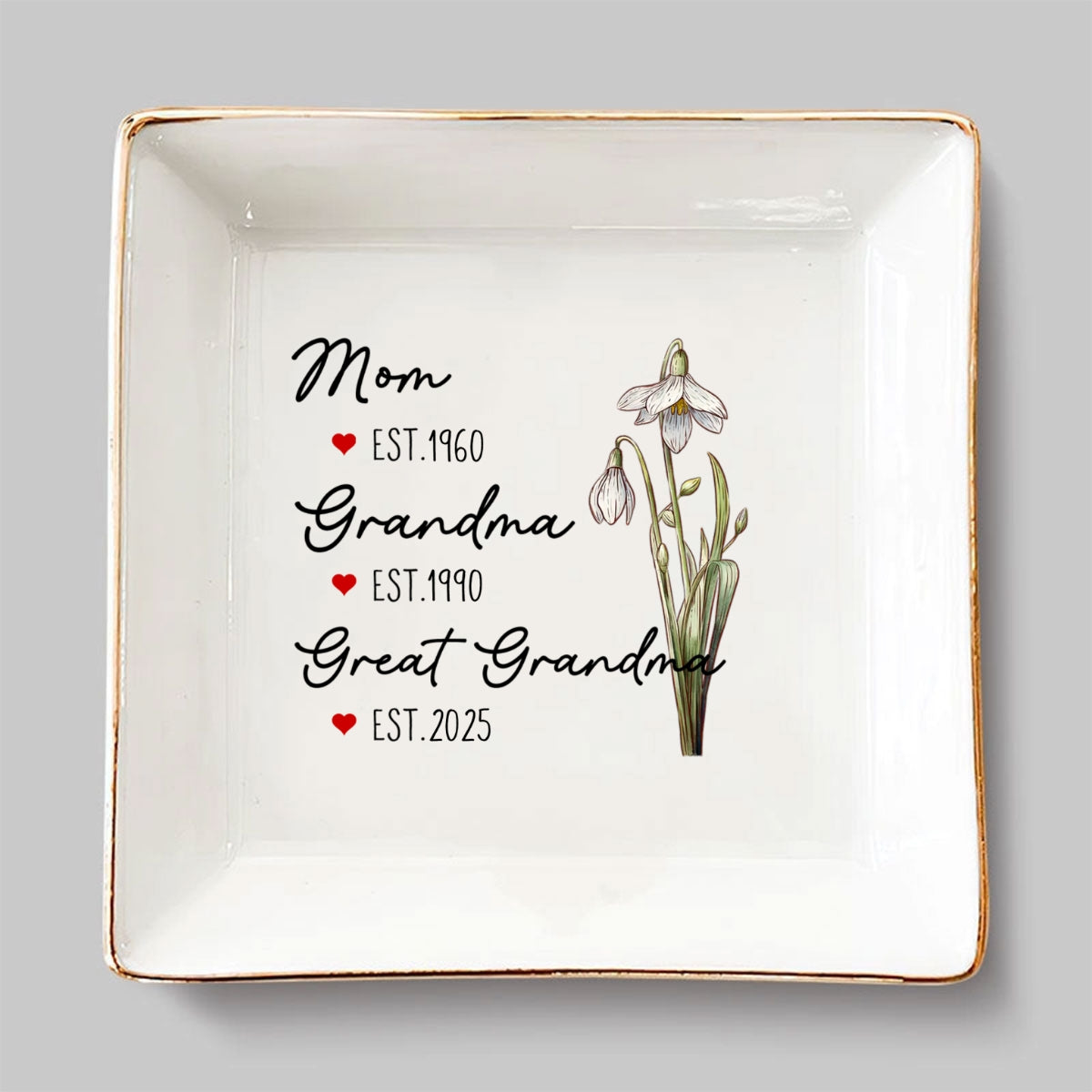 Great Grandma - Personalized Custom Jewelry Dish