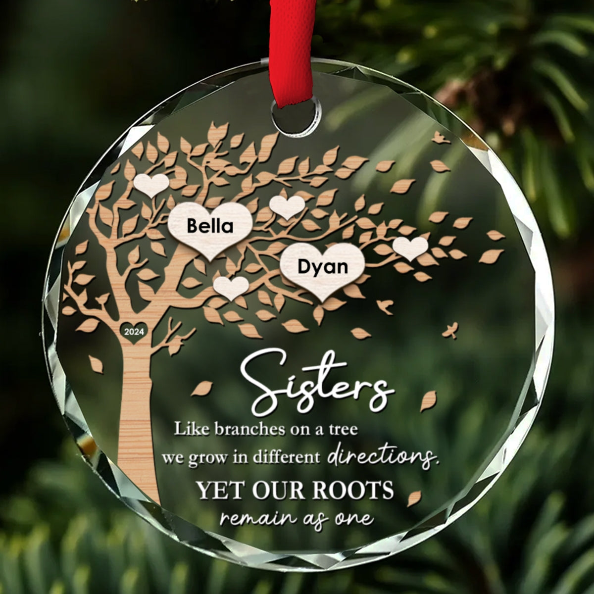 Our Roots Remain As One - Personalized Custom Glass Ornament