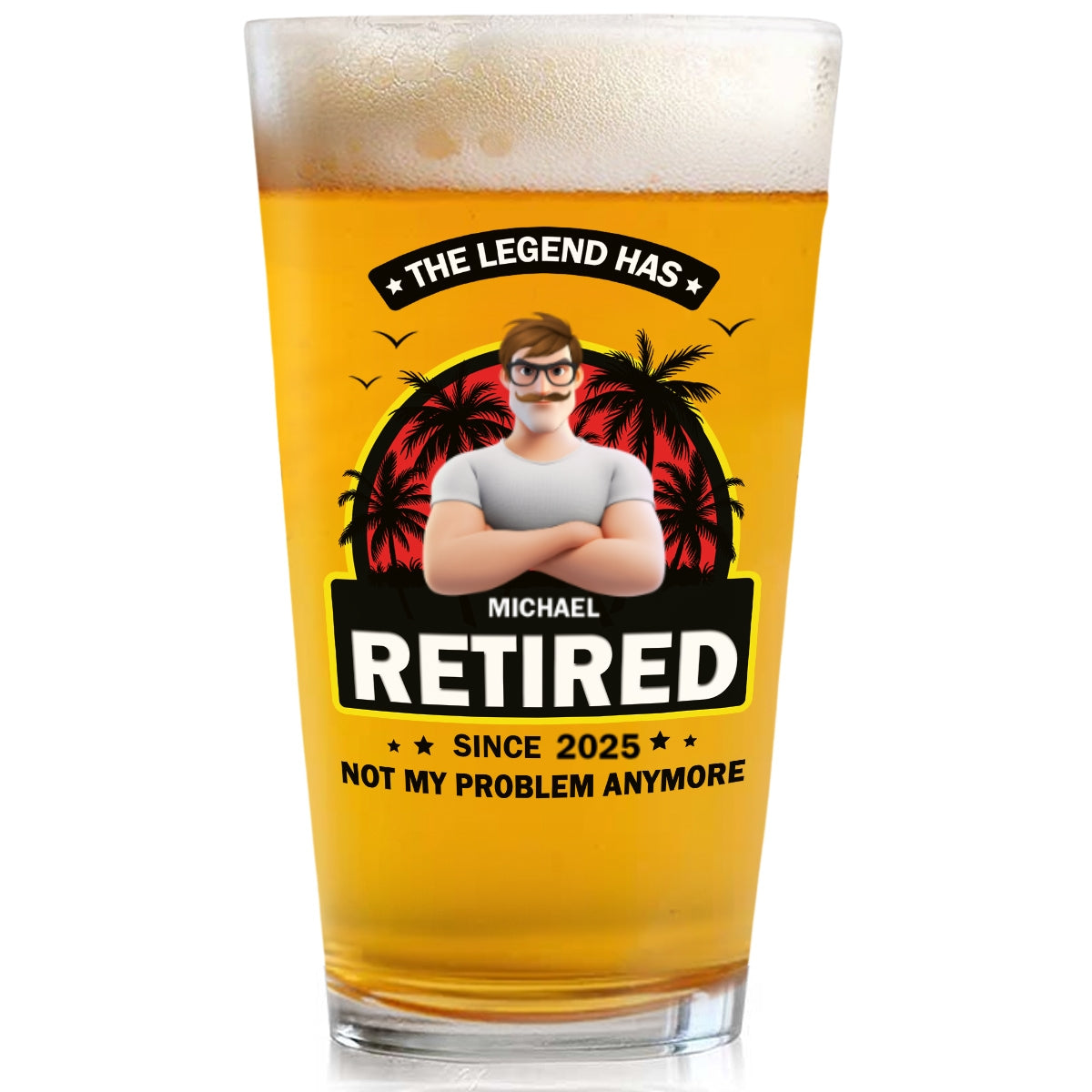 Dad The Legend - Personalized Custom Beer Glass