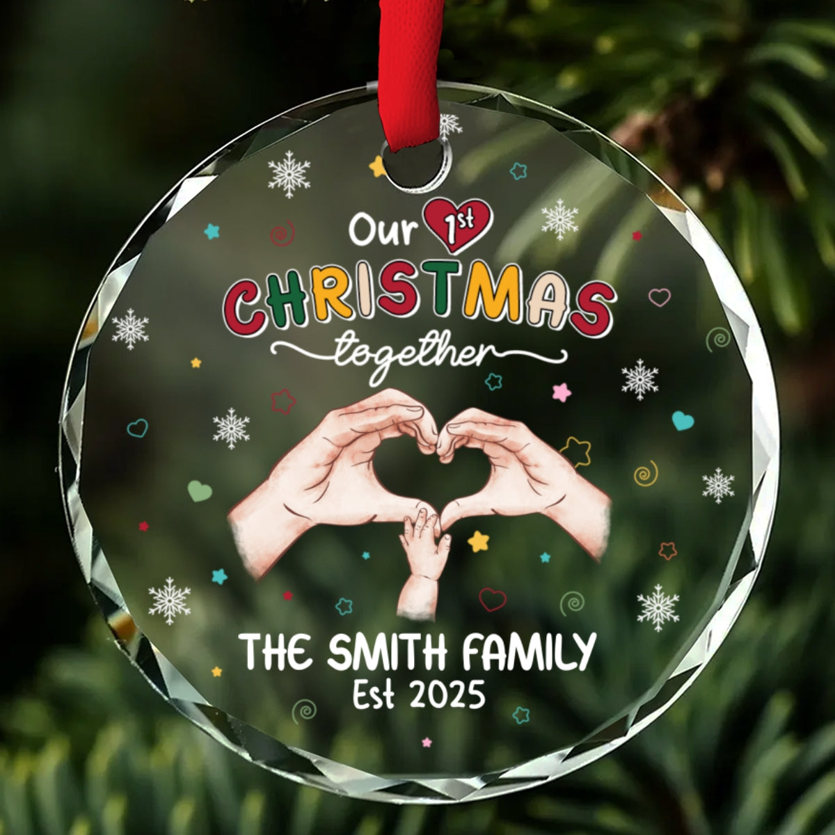 Our First Season - Personalized Custom Glass Ornament