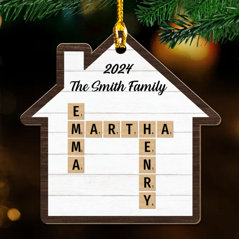 Happy Family - Personalized Custom Wood Ornament