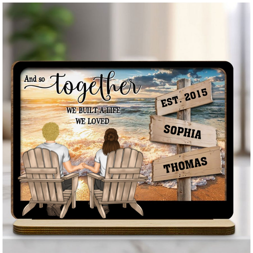 My penguins - Personalized Custom 2-Layer Wood Plaque With Flat Base