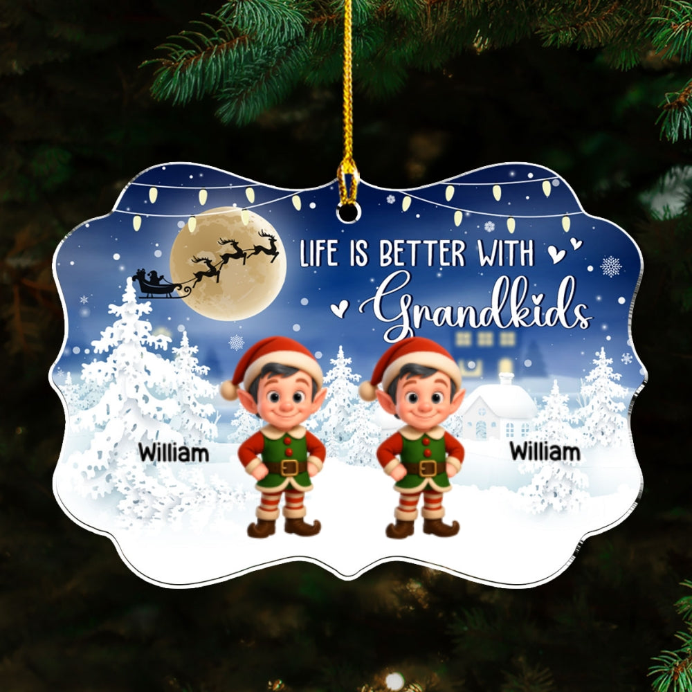 Life Is Better With Grandkids 2025 - Personalized Custom Acrylic Ornament