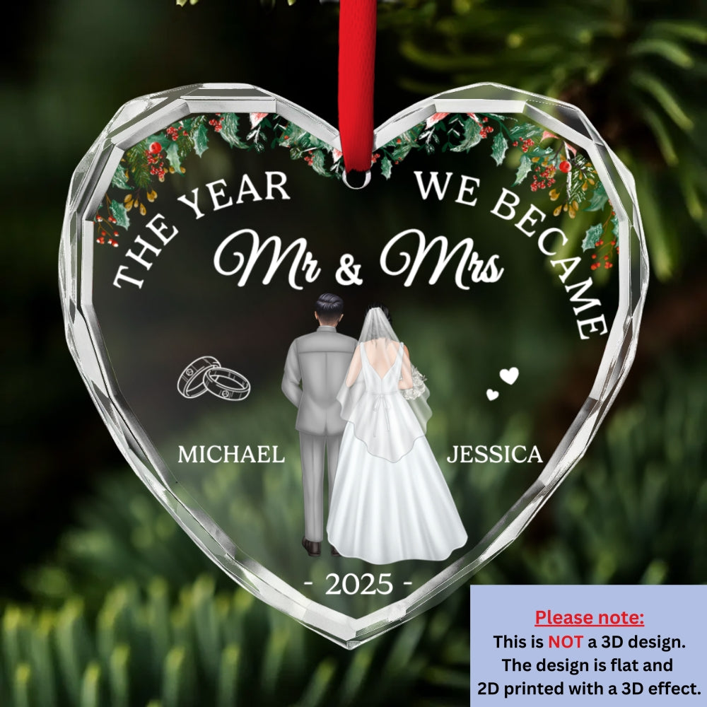First Year As One - Personalized Custom Glass Ornament