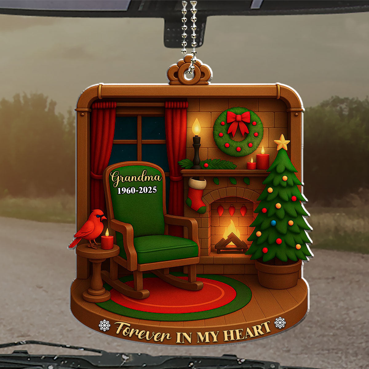 Forever In Our Heart - Personalized Custom Car Ornament