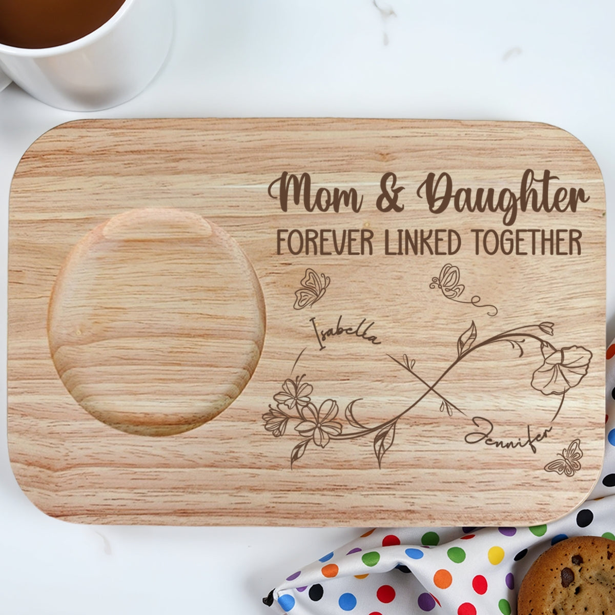 Forever Linked Together - Personalized Custom Wooden Treat Board