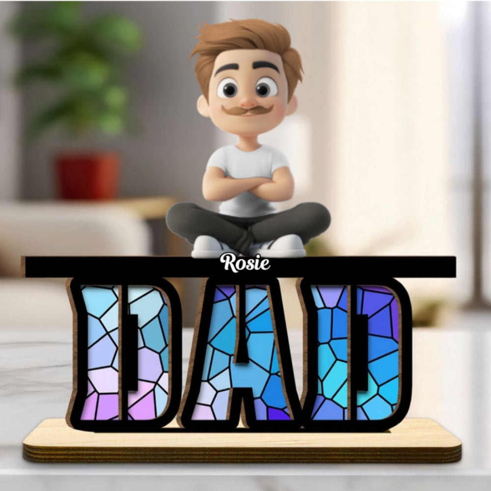 Our Father, Our Hero - Personalized Custom 2-Layer Wood Plaque With Flat Base