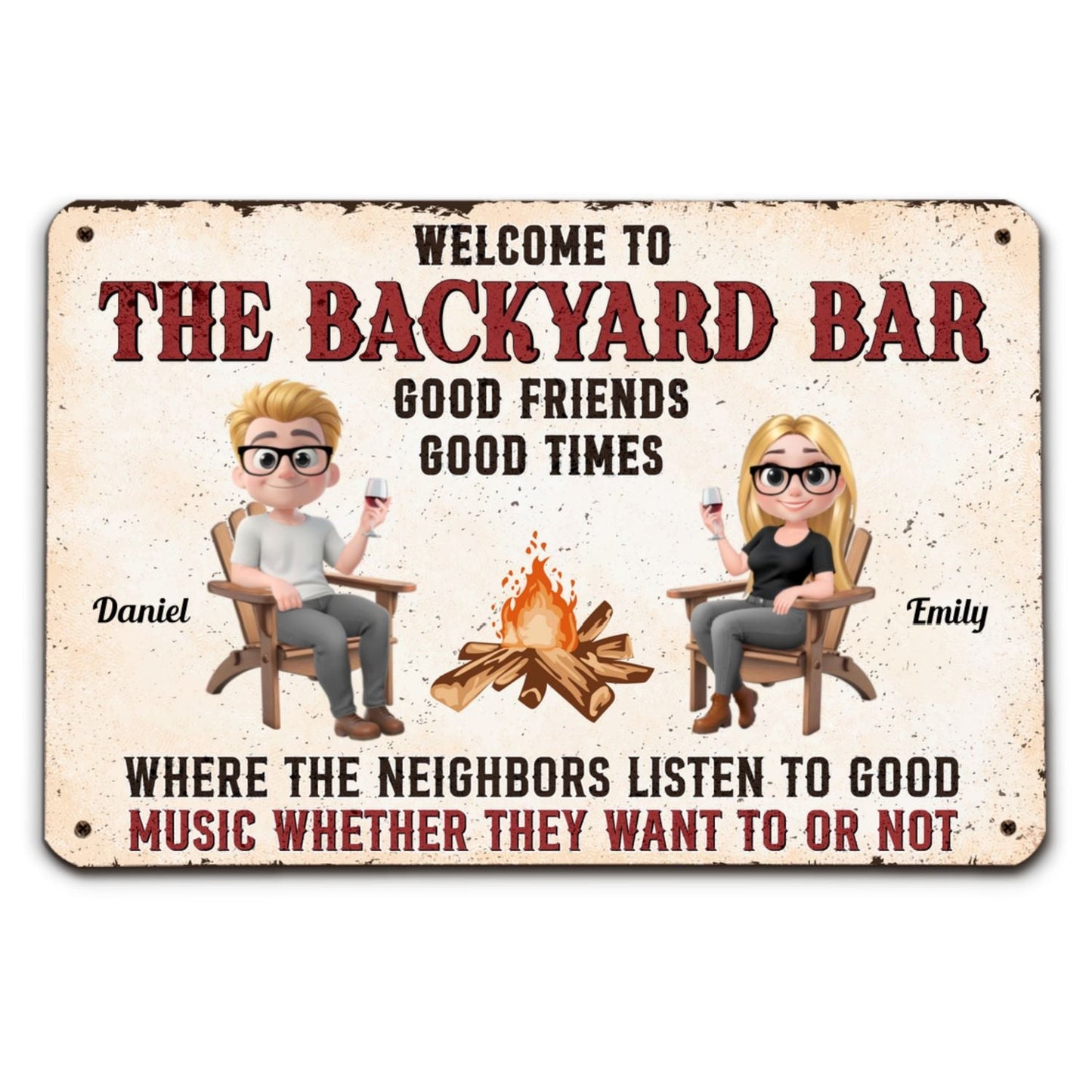 Patio Grilling Listen To The Good Music - Personalized Custom Metal Sign