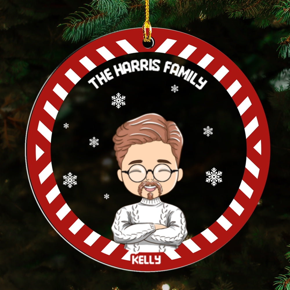 Flat Art Family Sweater Pattern - Personalized Custom Acrylic Ornament