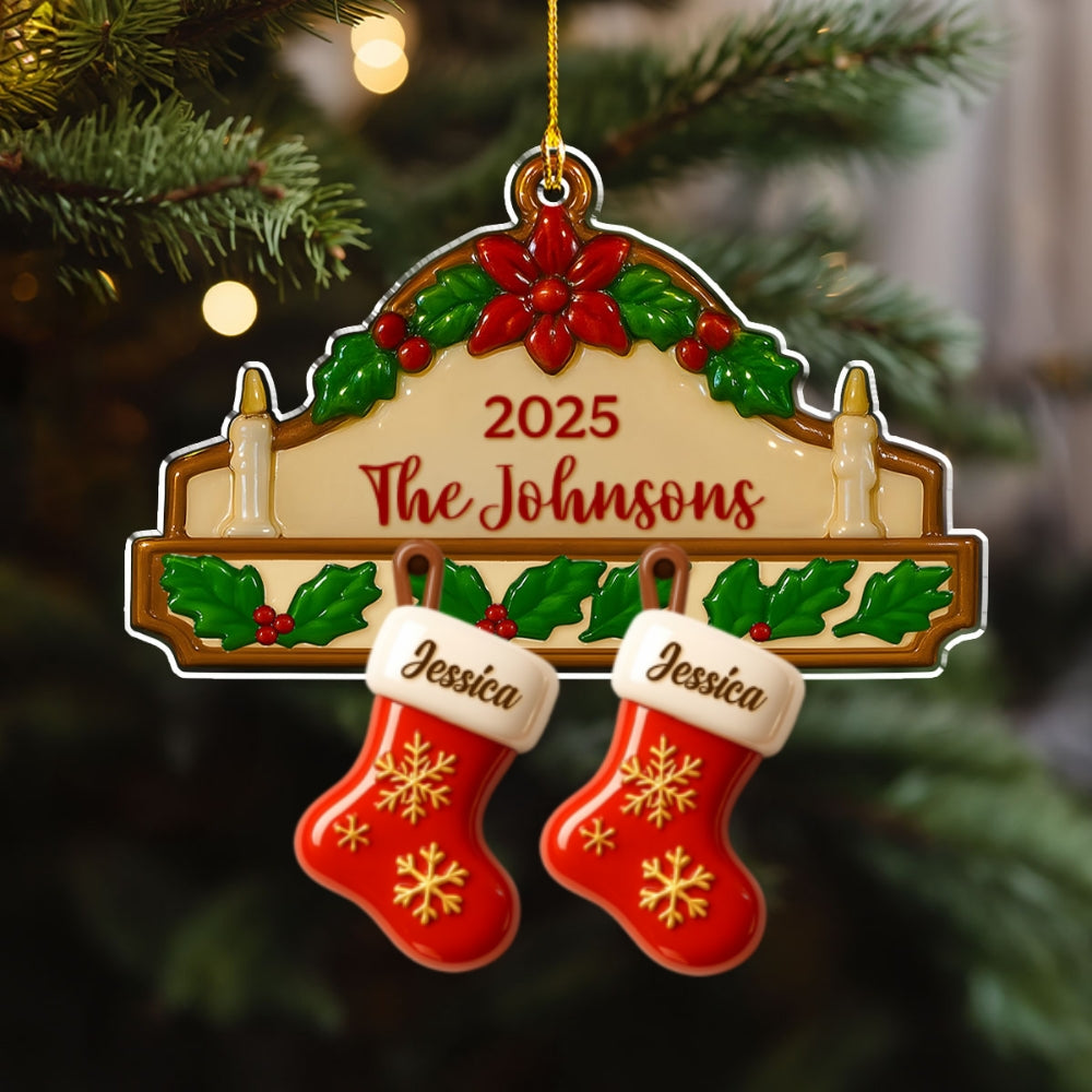 Festive Family Cheer - Personalized Custom Acrylic Ornament