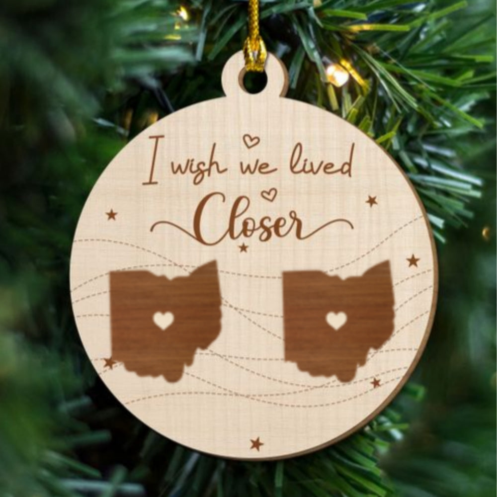 I Wish We Lived In The Same Neighborhood - Personalized Custom Freeshape 2-Layered Wood Ornament