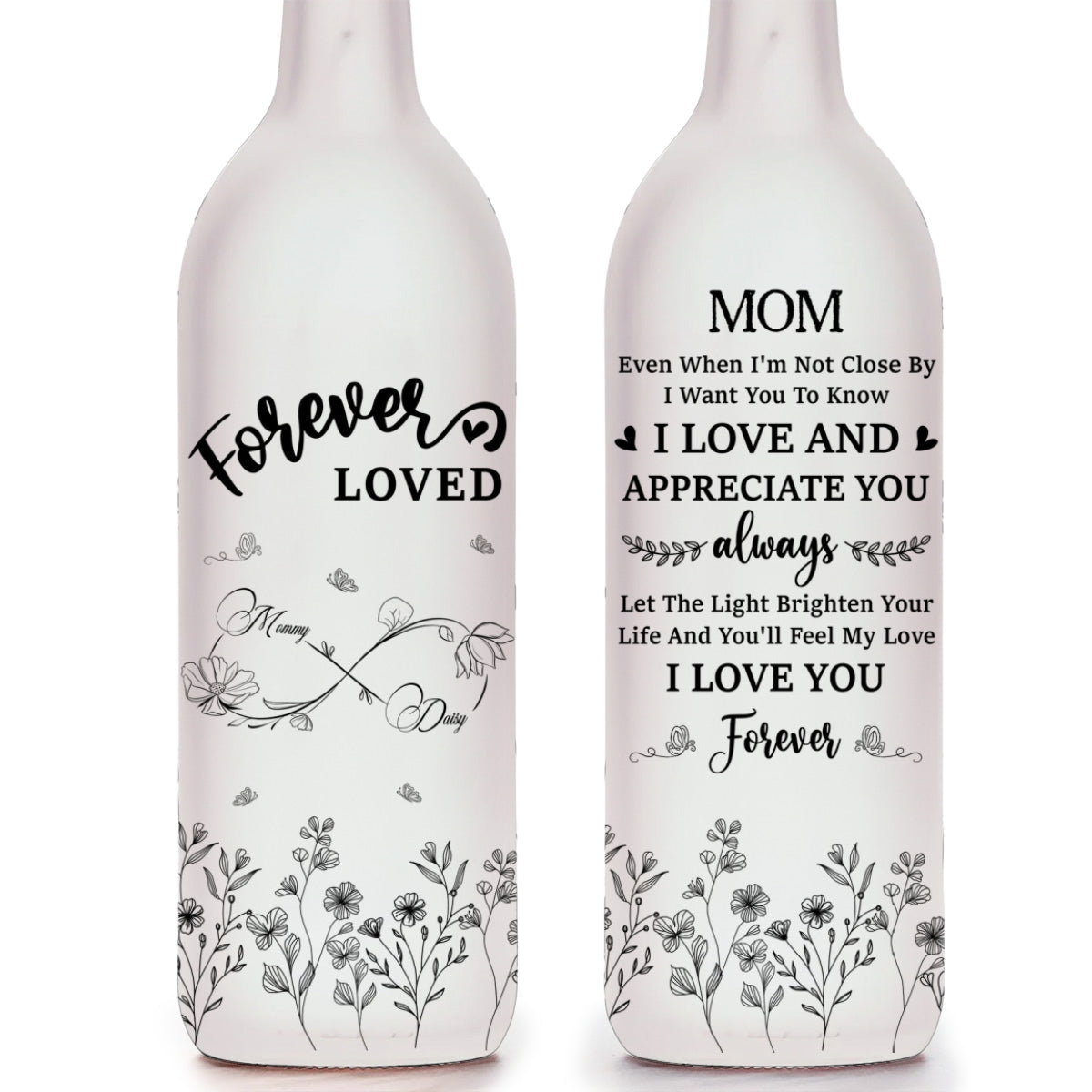 I Love And Appreciate You Always Mom - Personalized Custom Bottle Lamp