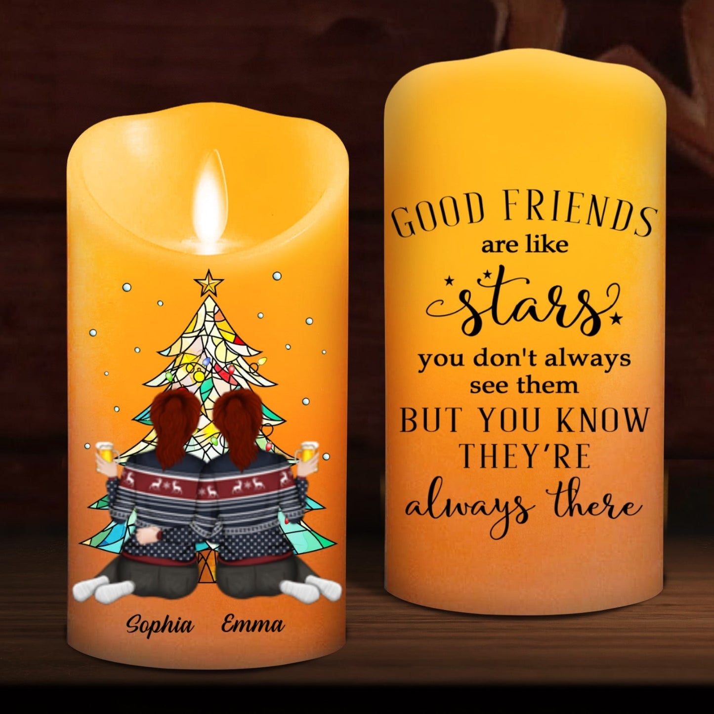 Friends Always Beside You - Personalized Custom LED Candle