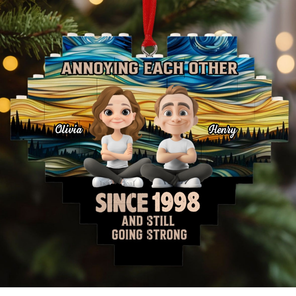 Love You Forever - Personalized Custom Heart Puzzle Ornament