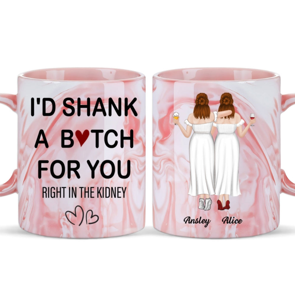 My Besties - Personalized Custom Pink Marble Mug