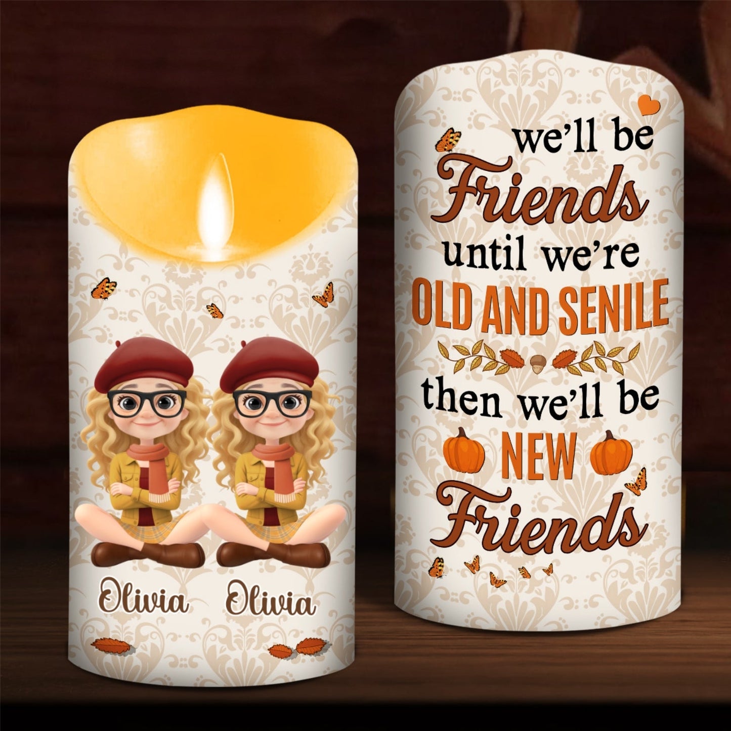 Besties For Life - Personalized Custom LED Candle