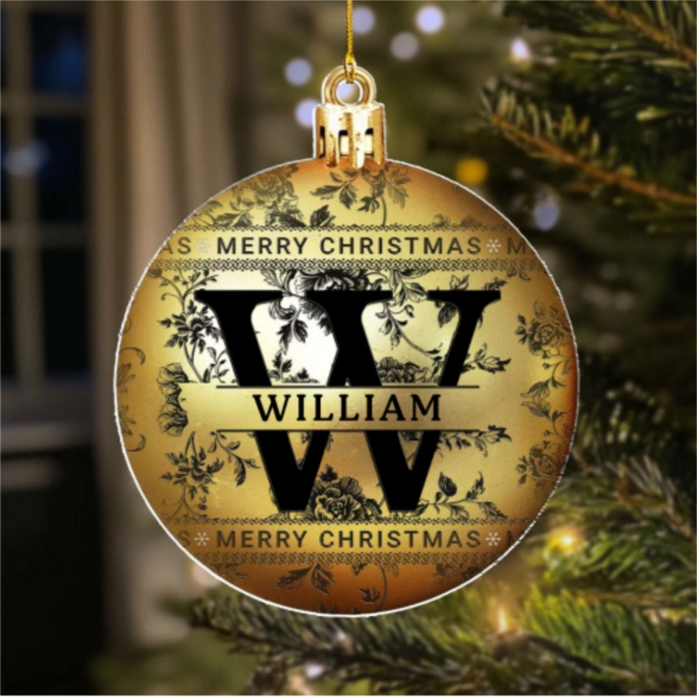 Merry Christmas With Name - Personalized Custom Acrylic Ornament