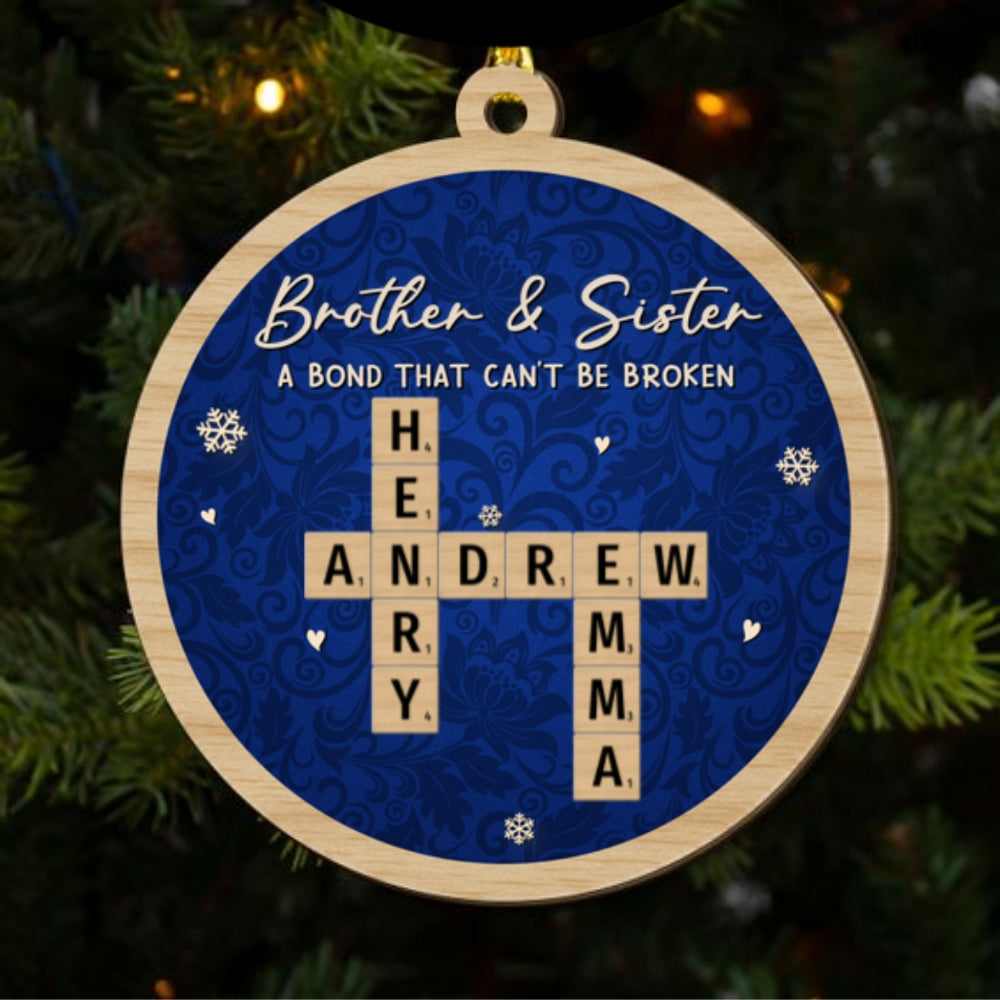 Forever Tied By Heartstrings - Personalized Custom 2-Layered Wood Ornament