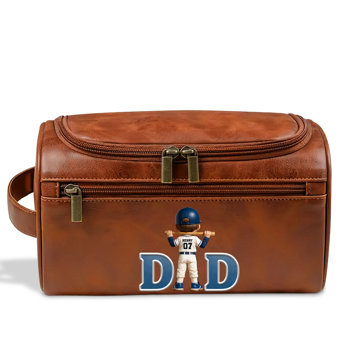 Best Dad - Personalized Custom Leather Toiletry Bag
