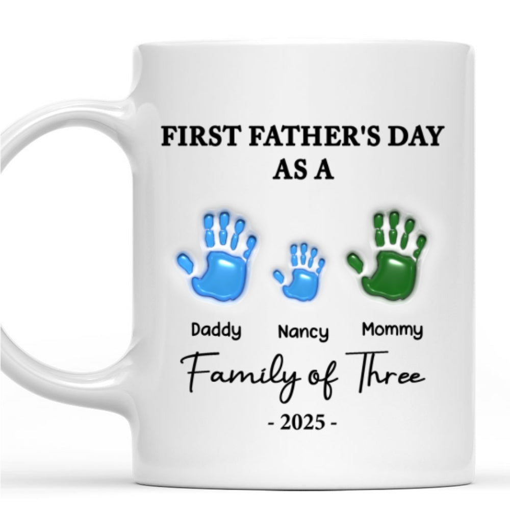 First Father Day - Personalized Custom 3D Inflated Effect Mug