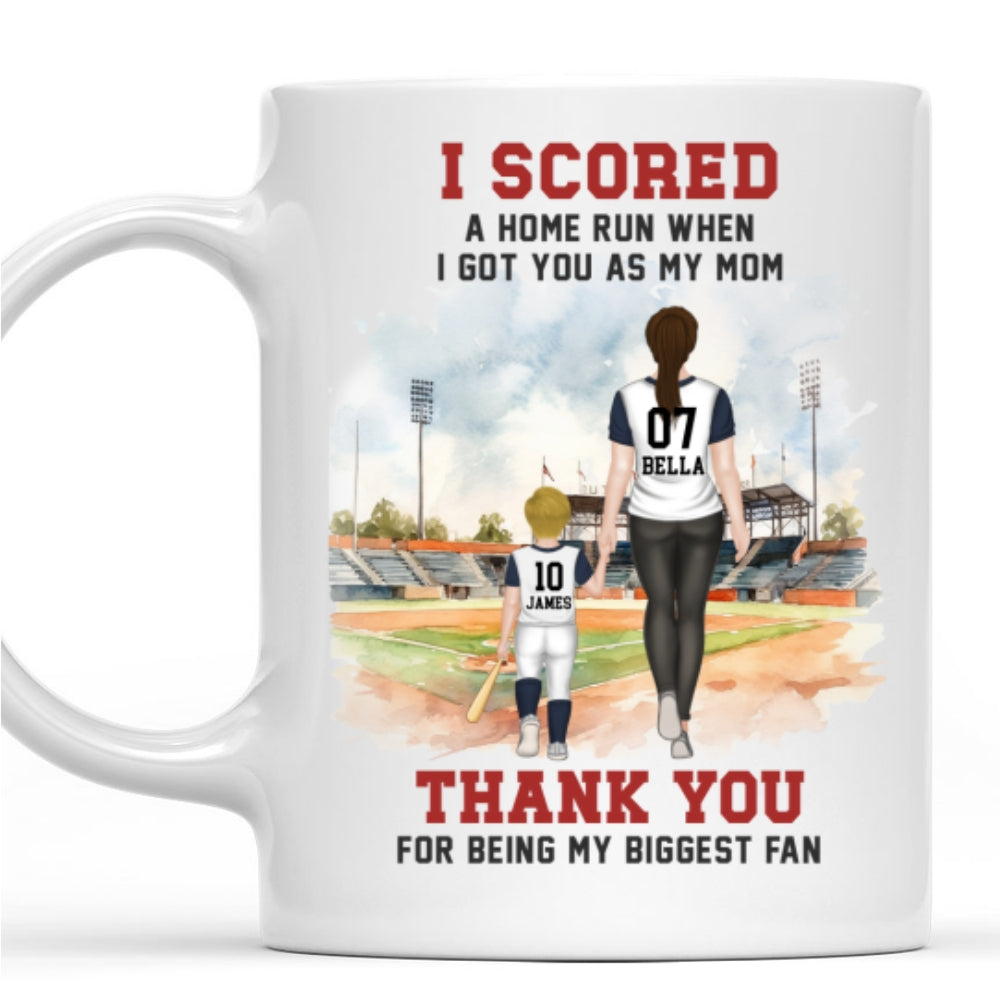 We Scored A Home Run When We Got You - Personalized Custom Coffee Mug