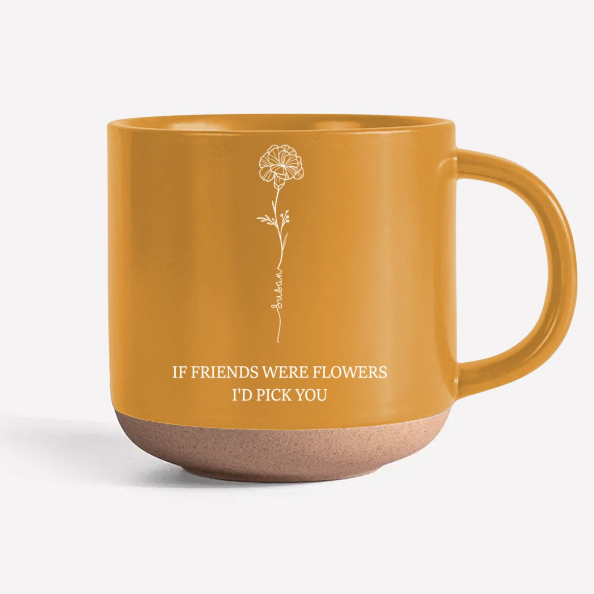 Flower Friends - Personalized Custom Engraved Pottery Mug