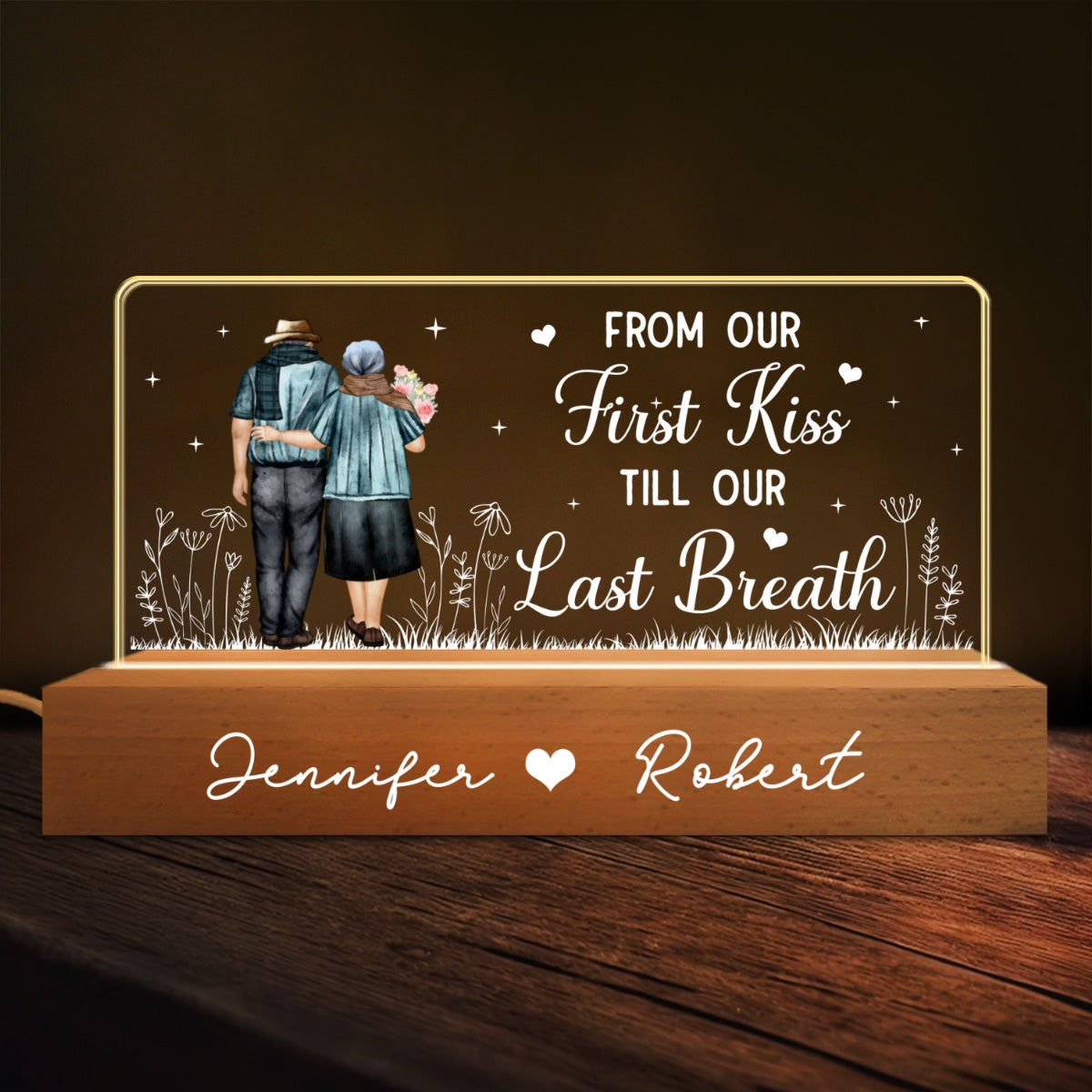 First Kiss Last Breath - Personalized Custom Acrylic 3D LED Night Light