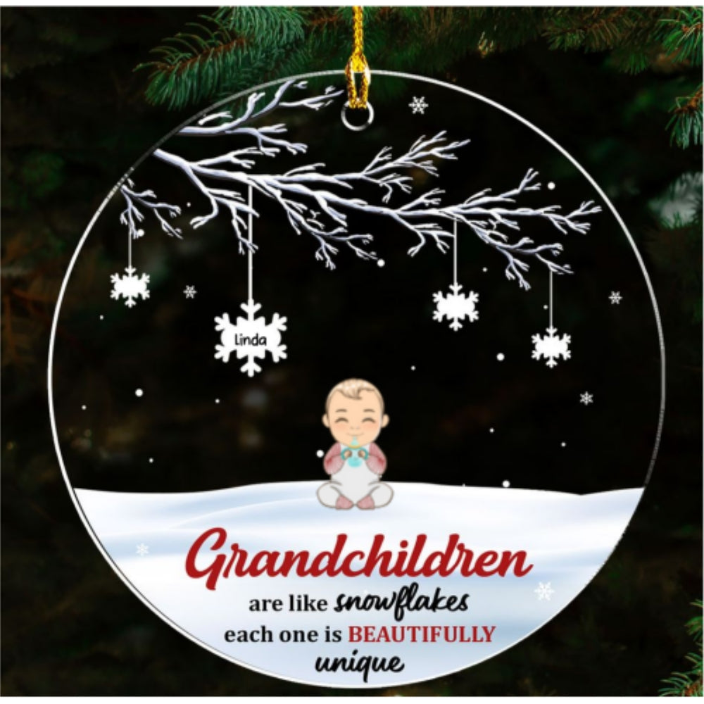 Each Snowflake Is Beautifully Unique - Personalized Custom Acrylic Ornament