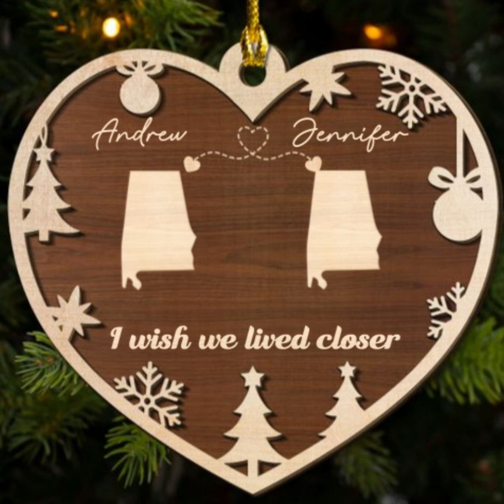 States of Friendship - Personalized Custom Freeshape 2-Layered Wood Ornament