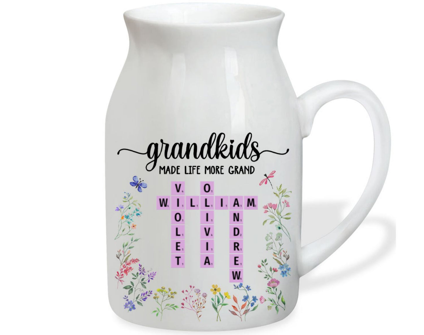 Grandkids Made Life More Grand - Personalized Custom Flower Vase