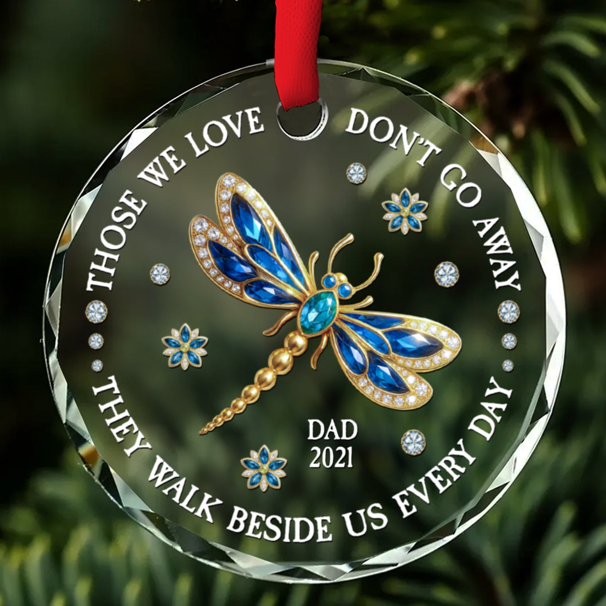 Walk Beside Us - Personalized Custom Glass Ornament