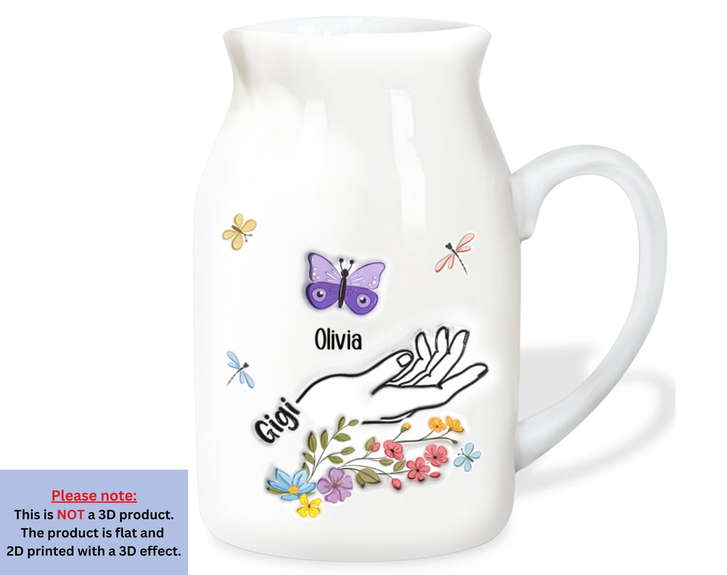 Lovely Grandma - Personalized Custom 3D Inflated Effect Flower Vase