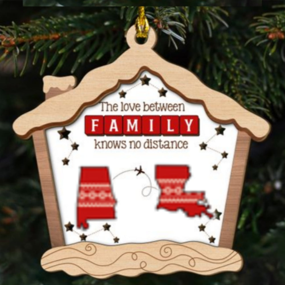 The Distance Means Nothing - Personalized Custom 2-Layered Wood Ornament