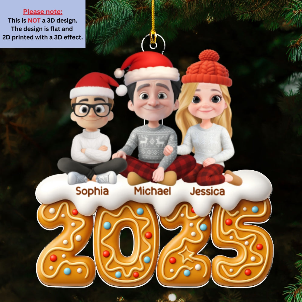 Family Of The Year Cat Version - Personalized Custom Acrylic Ornament