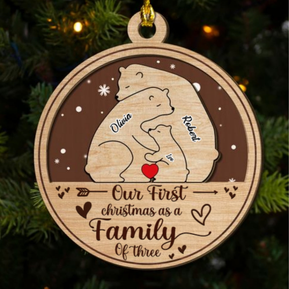 Family Is The Greatest Christmas Gift - Personalized Custom 2-Layered Wood Ornament