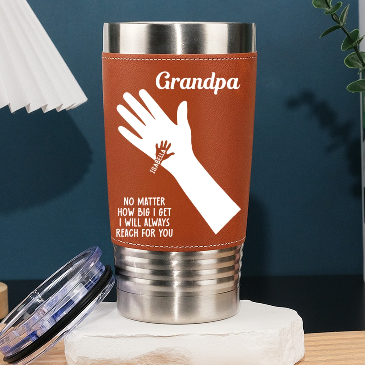 We Hold Our Hands Together And Forever - Personalized Custom Leather Tumbler