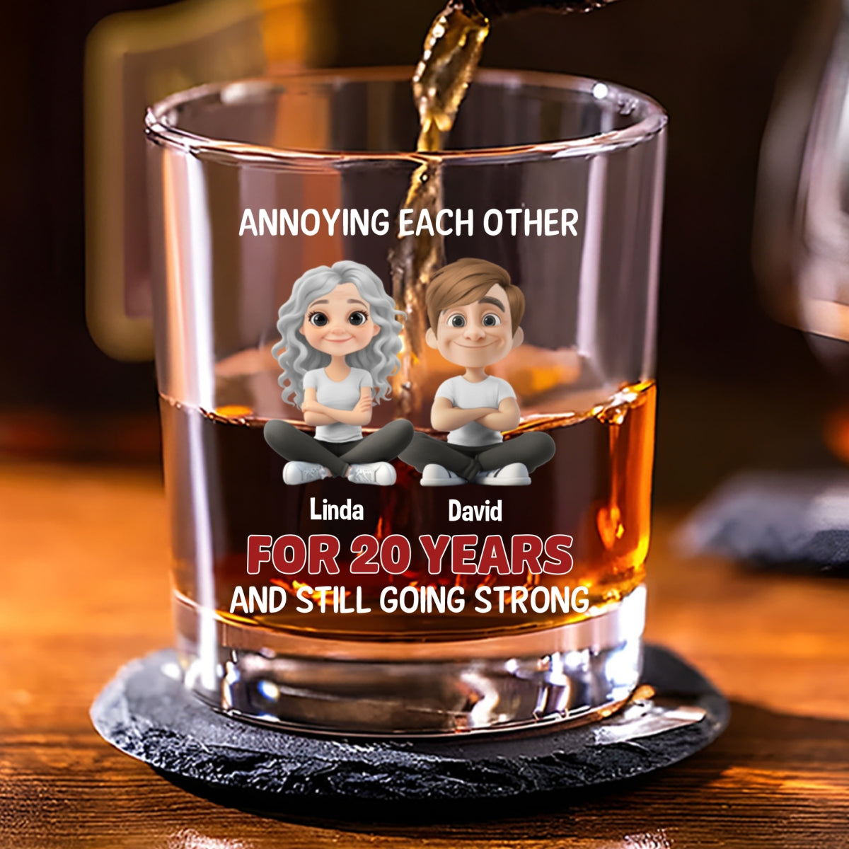 Annoying For Years Couple - Personalized Custom Whiskey Glass