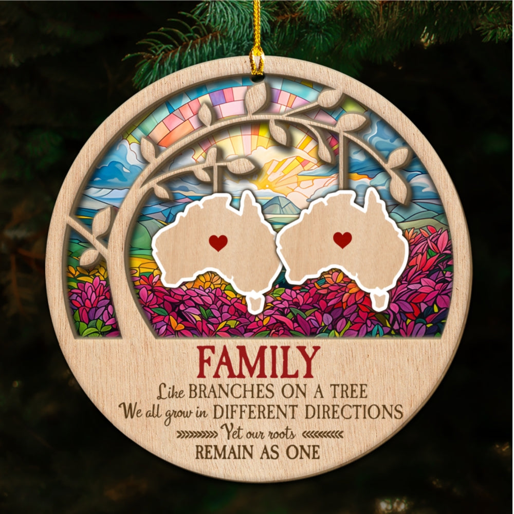 Family Like Branches On A Tree - Personalized Custom Wood Ornament