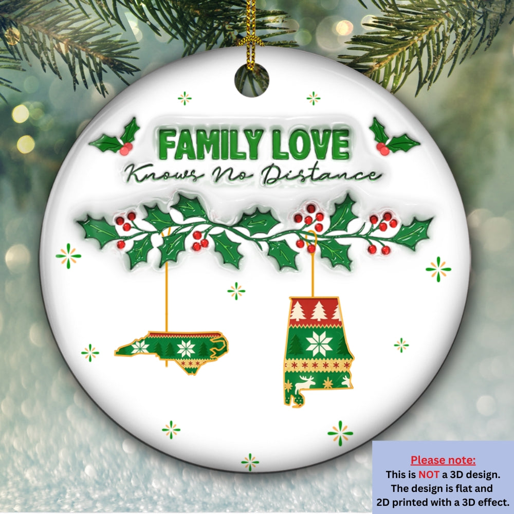 No Distance Known - Personalized Custom 3D Inflated Effect Ceramic Ornament