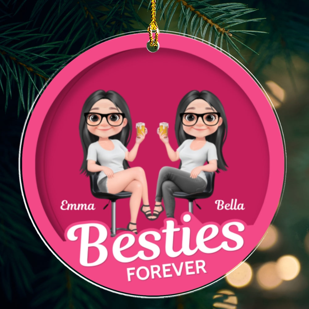 Besties Together Figure - Personalized Custom Acrylic Ornament