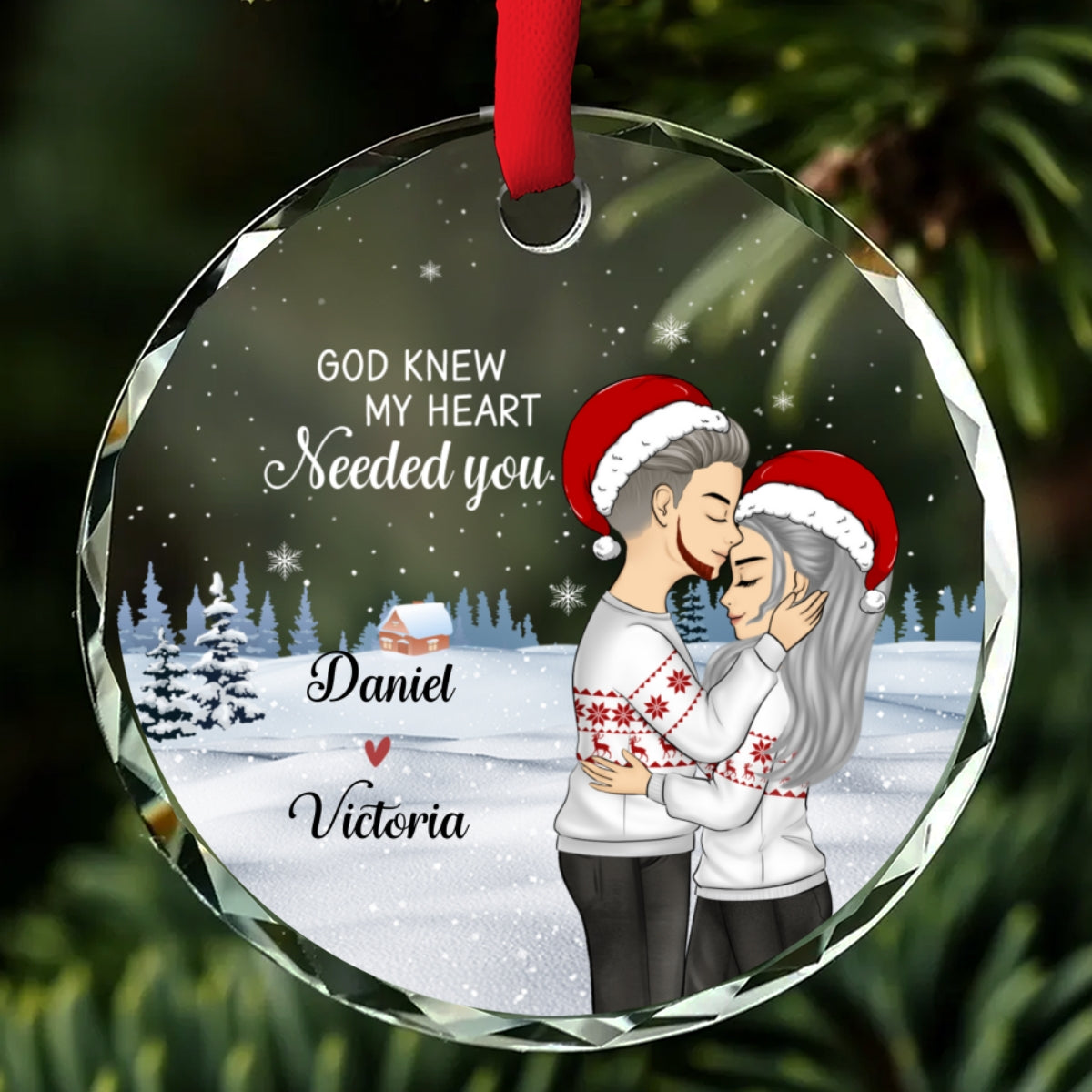 Our First Christmas - Personalized Custom Glass Ornament